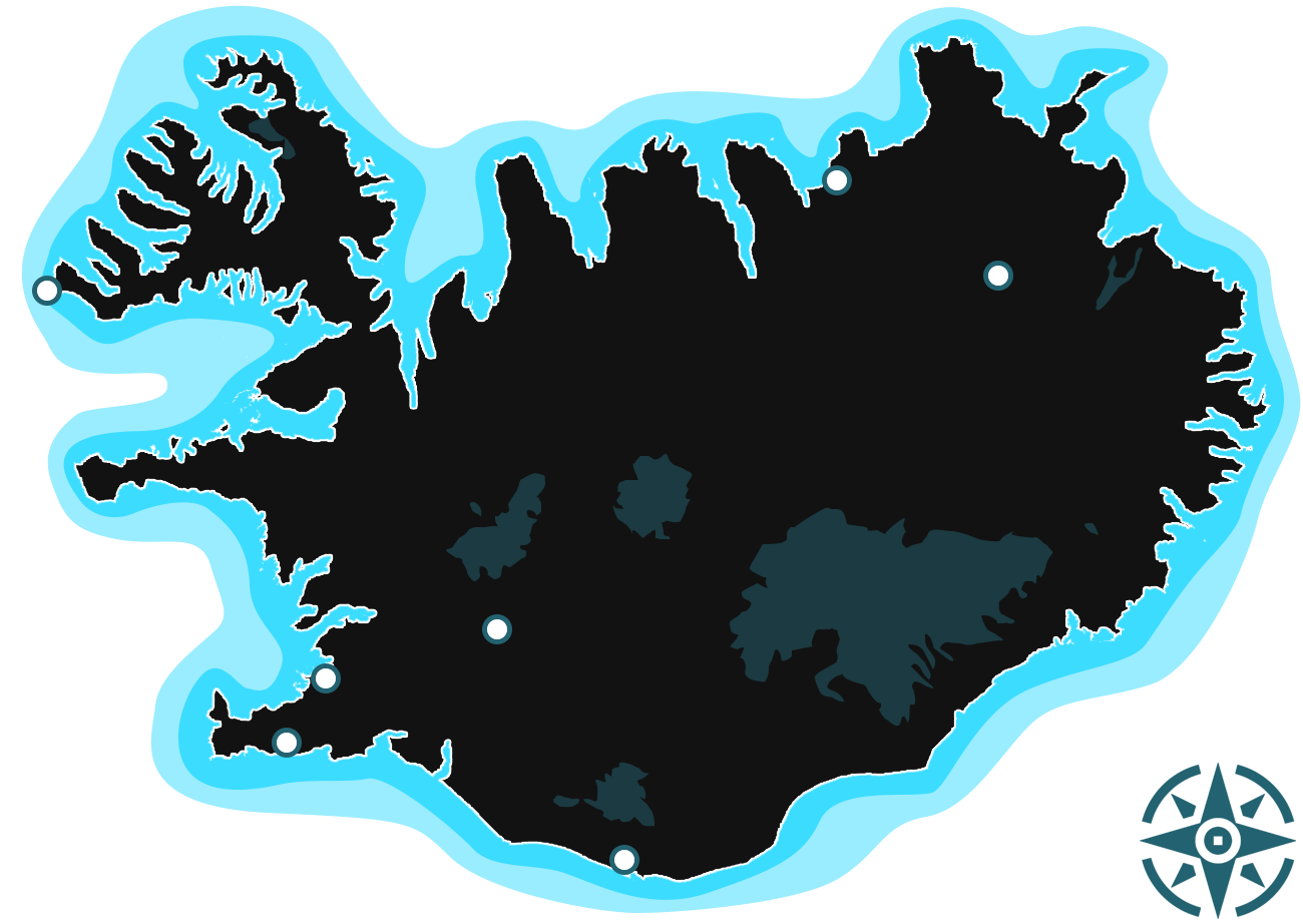 Carte intéractive de l'Islance